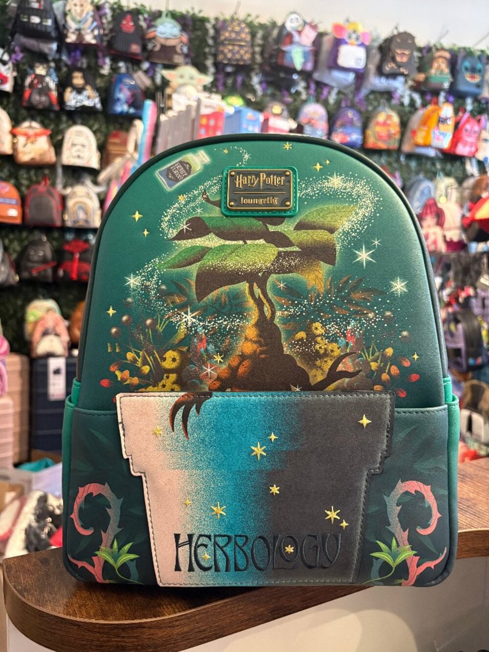 NWT Loungefly Harry Potter Herbology Mandrake Green Backpack BoxLunch Exclusive